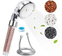 Douches à main avec filtration - 15 m de tuyau - 6 têtes de douche interchangeables - filtre anticalcaire - 3 types de jets - économie d'eau - augmentation de la pression - massage du jet