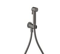 Douches bidette Hansgrohe AXOR Pommeau de douche bidette 29240330 1 jet rond pour eau froide avec support de pommeau de douche et flexible de douche 1,25 m, chrome noir poli