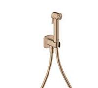 Douches bidette Hansgrohe AXOR Pommeau de douche bidette 29241300 1 jet Softsquare pour eau froide avec support de pommeau de douche et flexible de douche 1,25 m, or rouge poli