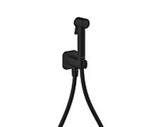 Douches bidette Hansgrohe AXOR Pommeau de douche bidette 29241670 1 jet Softsquare pour eau froide avec support de pommeau de douche et flexible de douche 1,25 m, noir mat