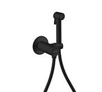 Douches bidette hansgrohe AXOR Pommeau de douche bidette 29242670 1 jet rond pour eau mitigée avec support de pommeau de douche et flexible de douche 1,25 m, noir mat