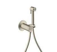 Pommeau de douche bidette AXOR hansgrohe 29242820 2000 Pommeau de douche rond pour eau mitigée avec support de pommeau de douche et flexible de douche 2000 , 25 m, nickel brossé