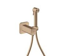 Douches bidette Hansgrohe AXOR Pommeau de douche bidette 29243310 1 jet Softsquare pour eau mitigée avec support de pommeau de douche et flexible de douche 1,25 m, or rouge brossé