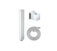 Douchette 1 jet Vitalio Joy Cube Stick chromé avec flexible 200 et support carré