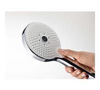 Douchette à main Duravit 3 jets UV0650017010 120 mm, filetage de raccordement 1/2 pouce, chromée/blanche