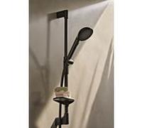 Hansa Set de douche à main Aurelia 4717012033 3 jets Ø110 mm Noir mat avec support et flexible