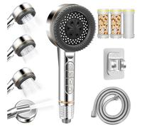 Douchette argent gris 4 modes avec filtre anticalcaire