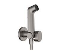 Douchette bidet Hansgrohe EcoSmart 1 jet 29232340, avec support de douchette et flexible de douche de 125 cm, finition chrome noir brossé