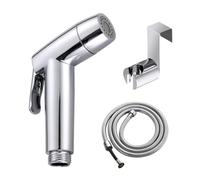 Douchette Bidet Toilette Salle de Bain avec Tuyau à Ressort Kit de Support Mural Closestool, Repose-Pouf, Fleur d'Eau Chiffon de Nettoyage du Sol, Couche pour Hygiène Salle de Bains