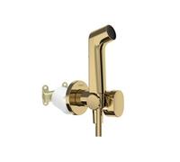 Douchette bidette EcoSmart S avec robinet d'arret et corps d'encastrement Aspect doré poli