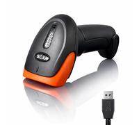 Douchette Code Barre USB 1D 2D QR, Scanner Code Barre Plug and Play, Lecteur IP54 Antichoc, Scanette Compatible Windows Mac Linux, Lecteur QR, EAN UPC...
