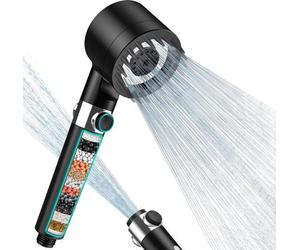 Douchette haute pression avec filtre, 3+1 types de jets, tuyau de 15 m, noir
