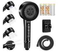 Douchette noire 4 modes avec filtre anti-calcaire