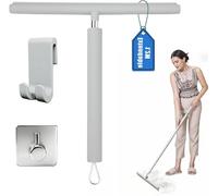 Douchette télescopique - Grattoir à vitres - Nettoyage de salle de bain - Longueur réglable - 30-120 cm - Gris
