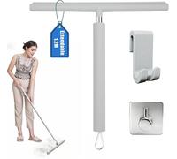 Douchette télescopique - Grattoir à vitres - Nettoyage de salle de bain - Longueur réglable - 30-120 cm - Gris