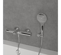Douchette Villeroy & Boch Verve TVS10900100061 Ø 110 mm, 3 jets, avec protection anti-retour, fixation murale, chromée