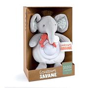 Doudou et Compagnie - Couleurs Savane - Veilleuse éléphant- Gris - 15cm - Cadeau Naissance - DC4080