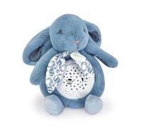 DOUDOU ET COMPAGNIE - Veilleuse Musicale Lapin bleu avec Projection d’Étoiles - Doudou Peluche avec Mélodies et Lumières Apaisantes - Compagnon Nuit Bébé - Idée Cadeau Naissance -DC4201