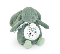 Doudou et Compagnie Veilleuse musicale Lapin – Projection d'étoiles, Mélodies – Vert sauge 24 cm