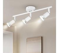 Dougelec Plafonnier Spot Plafond 3 Spots LED Orientable GU10 Éclairage de Plafond Plafonnier Luminaire Spot Applique Muraux Moderne Intérieur pour Cuisine Salon Chambre 230V, Blanc Sans Ampoule