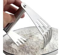 Dough Cutter Tool - Stainless Steel Mixer for Pastry | 430 Silver Heavy Duty Blade, Kneading Butter Blender, Kitchen Baking Gadget, Professional Utensil, Home Chef Equipment, Bread Prep Aid
