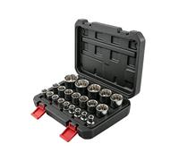 Douille 1/2 Pouce 21 Pièces Coffret de Douilles Métriques avec Adaptateurs | de douilles universelles métriques à profil bas 8-36 mm pour Chantier, Entretien Maison, Mécanique, Pneu, Automobile