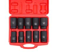Douille à Choc 1/2 Poids Lourd - Jeu de 10 Douilles 24-46 mm, Lourd Chrome Molybdène Coffret Douille pour Camion, Outillage Mécanique Auto Avec Mallette de Rangement Outils