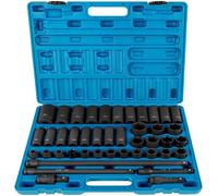 Douille à Chocs - VEVOR -1-2"" Jeu de Douilles Hexagonales 43 Pces, 6 Pces en Acier Allié CR-V, Standard-Profond Métrique 9-30 mm