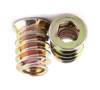 Douille à Tête Hexagonale Creuse Vis Acier Carbone Fileté M6*15mm 20pcs pour Meubles Bois