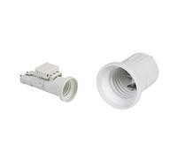 Douille ampoule - Soquet ampoule - Douille lumière - Douille de lampe - Douille intérieure - Kit Complet Douille E27 + Fiche Dcl 2P+T - 712780 & Douille ampoule - Soquet ampoule - Douille lumière