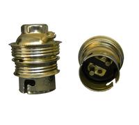 Douille B22 en acier laitonné double bague borne de terre