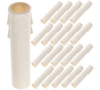Douille Bougie Lustre, 20 Pièces Cache Bougie Lustre Tube De Larme Ampoules De Bougeoir En Céramique Suspension En Céramique Pièces De Lampe Support En Plastique Couvre Manche