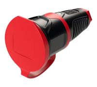 PCE 2511-sr Fiche électrique femelle avec terre caoutchouc, Thermoplastique 250 V noir, rouge IP54