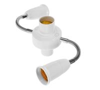 Douille D'ampoule E27 Réglable à Trois Têtes, Multi Douille | Rallonge de Douille D'ampoule, Adaptateur de Culot D'ampoule, Plastique Blanc, pour Bureau et Maison