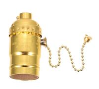 Douille de Lampe avec Interrupteur à Tirette en Aluminium E27 Vintage | Style Rétro, Montage Simple et Démontage Pratique, pour Luminaires Vintage et Bureau Industriel, Finition Or