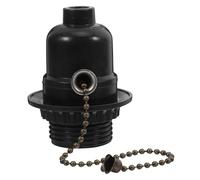 Douille de Lampe E26 en Bakélite avec Tirette, Noire | Remplacement pour Lampe de Table Pied, Interface Standard, Design à Anneau, Usage Intérieur