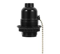 Douille de Lampe E27 Noire à Vis, Pied de Lampe avec Zipper | Adaptateur pour Socles de Lampe, Culot E27 en Plastique et Métal, Douille Étanche