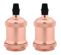 Douille de lampe E27 - vidaXL - Doré rose - Aluminium - 49x94 mm - 250 V - 60 W - Lot de 2 - Installation facile