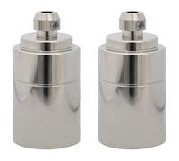 Douille de lampe E27 - vidaXL - Nickel satiné - Aluminium - 41x80 mm - Diamètre du trou du fil 7 mm - Tension 250 V