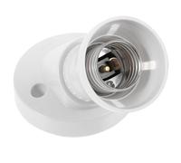 Douille de Lampe Inclinée E27 4a 220-250v, Base à Visser | Alliage de Zinc, Entraxe 51mm, Blanc, Filetage 10mm, Cuivre et Bakélite, Installation Simple