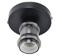 Douille de lampe vintage E26 E27 - GOTOTOP - Support De Lampe De Plafond - Noir - ABS