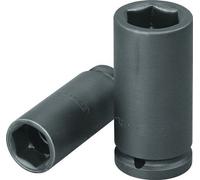 Douille de puissance longue de 77 mm pour vis hexagonales de 16 mm à entraînement carre 1/2" (12,5 mm)