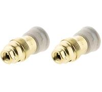 Douille E14 laiton bague porcelaine borne de terre - Zenitech (Lot de 2)