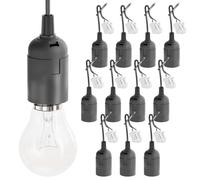Douille E27 12x « greate » noire avec raccord rapide - Douille E27 avec dispositif anti-traction - max. 60 W, 250 V