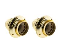 Douille E27 Acier Laitonné double bague borne de terre (Lot de 2)