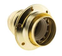Douille E27 acier laitonné double bague + borne de terre - Zenitech