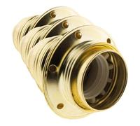 Douille E27 acier laitonné double bague + borne de terre - Zenitech (Lot de 3)