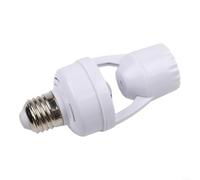 Douille E27 en plastique ABS résistant à la chaleur pour culot E27 blanc | Détection à 360 degrés, marche/arrêt automatique, technologie infrarouge, intensité variable selon la lumière