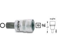 Hazet 8808-6 Douille mâle carré creux 10 mm denture multiple intérieur XZN Taille M6
