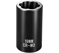Douille Extracteur Écrou Filetage Inverse Acier CR-MO(19mm) | Acier CR-MO trempé, filetage inverse sécurisé, résistance pour usure élevée, finition noire anti-rouille